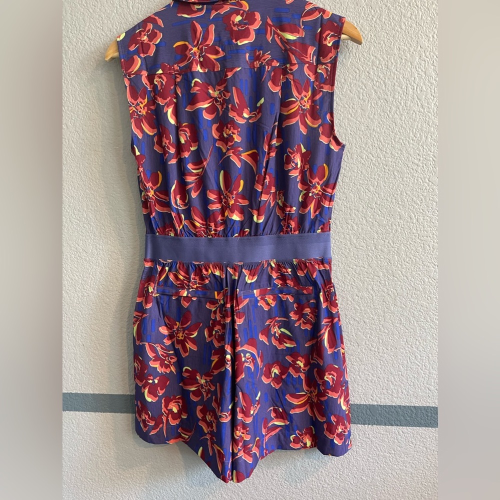Athleta Floral Jumpsuit - Blue and Red